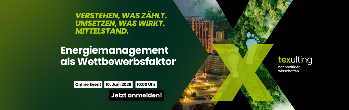 Texulting Webinar „Energiemanagement als Wettbewerbsfaktor“ für den Mittelstand am 10. Juni 2026 als Online Event